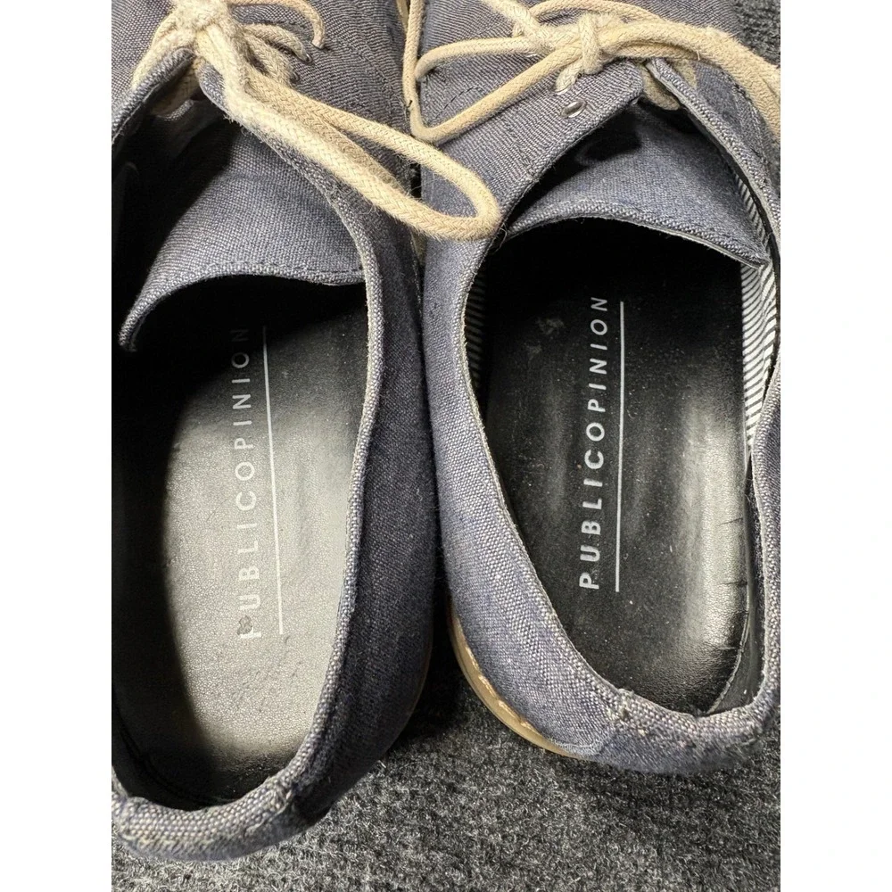 Public Opinion Mens Blue Textile Derby Lace Up Oxford Shoes Size 9.5M RN58665